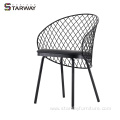 Steel dining chair mesh design